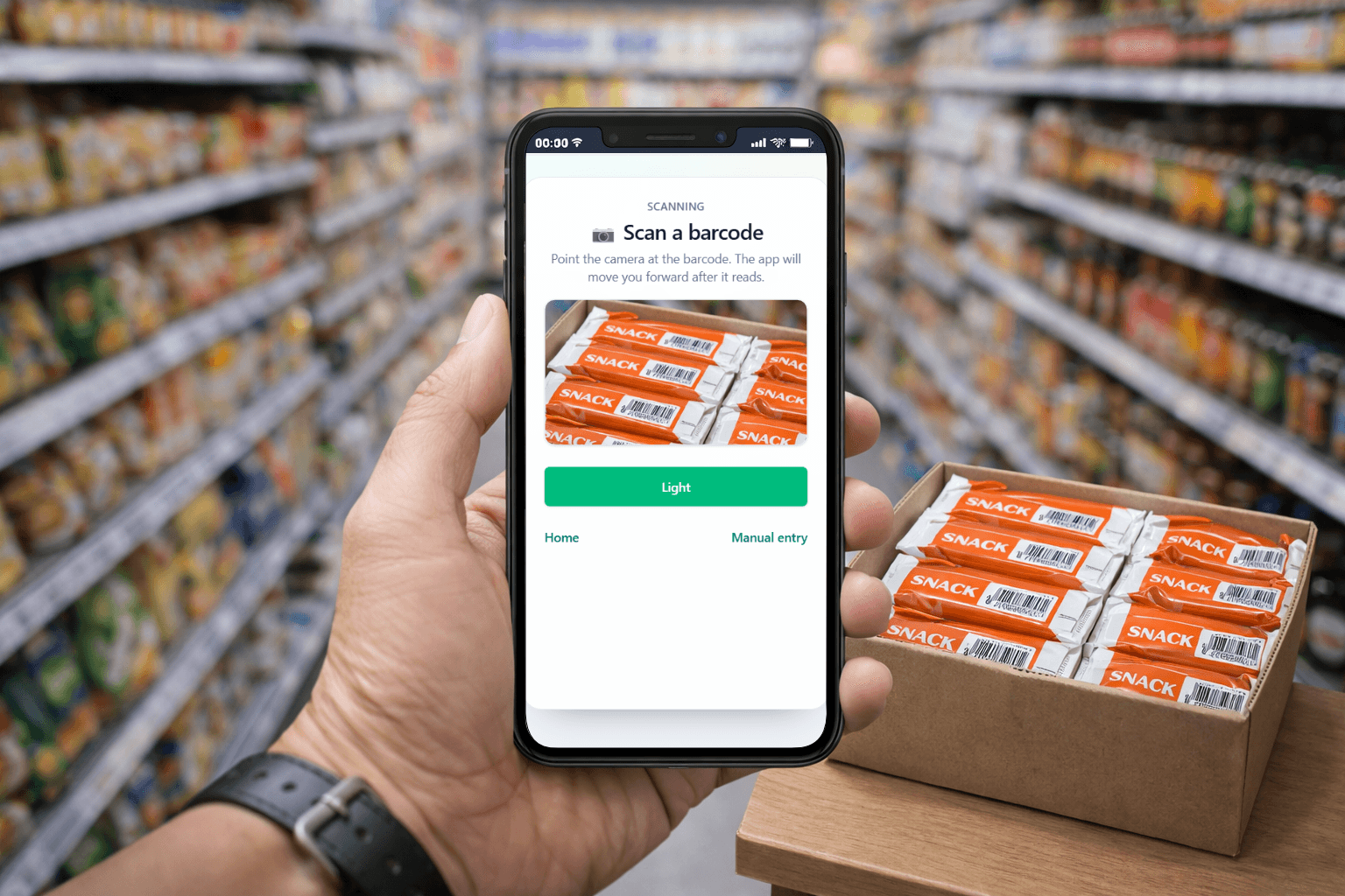Barcode Scanner Inventory Tool mockup